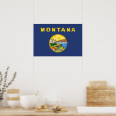 De vlag van Montana, Verenigde Staten van Amerika Poster (Keuken)
