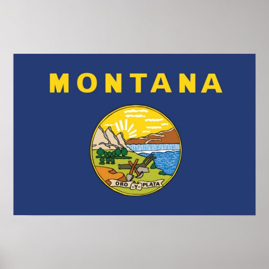 De vlag van Montana, Verenigde Staten van Amerika Poster (Voorkant)