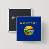 De vlag van Montana Vierkante Button 5,1 Cm (Voorkant /achterkant)