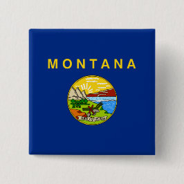 De vlag van Montana Vierkante Button 5,1 Cm