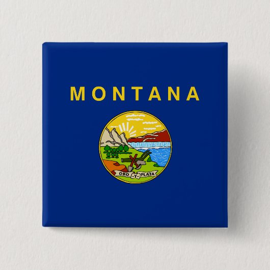 De vlag van Montana Vierkante Button 5,1 Cm (Voorkant)