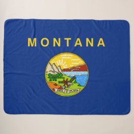 De vlag van Montana (VS) Sherpa Blanket Deken