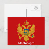 De vlag van Montenegro Briefkaart (Voorkant / Achterkant)