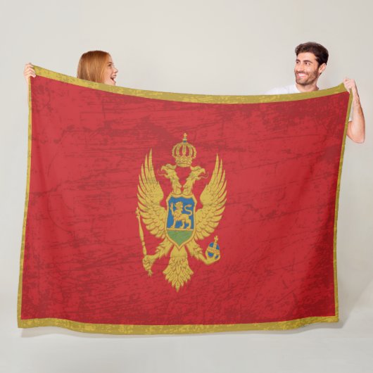 De vlag van Montenegro - Een wandtapijt van Monten Fleece Deken (In situ)