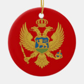 De vlag van Montenegro Keramisch Ornament (Voorkant)