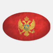 De vlag van Montenegro Ovale Sticker (Voorkant)
