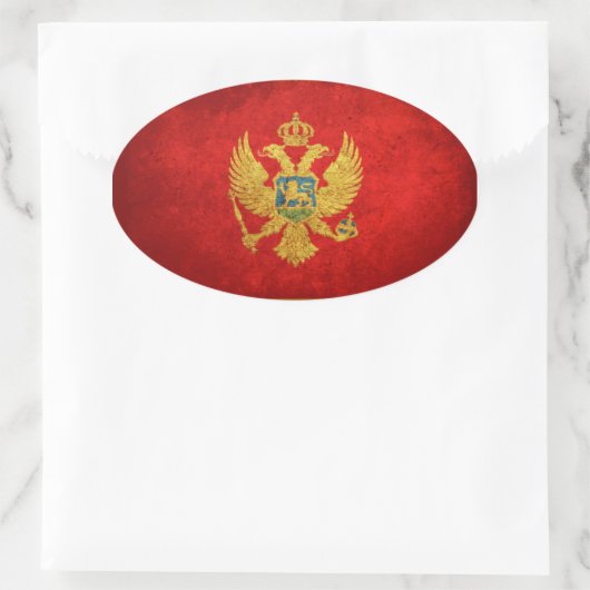 De vlag van Montenegro Ovale Sticker (Tas)