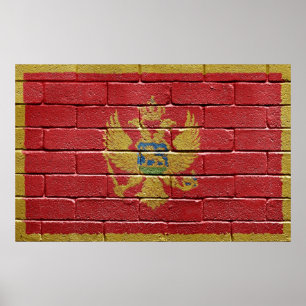 De vlag van Montenegro Poster