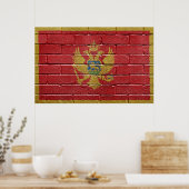 De vlag van Montenegro Poster (Keuken)