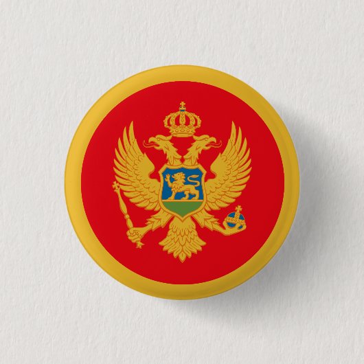 De vlag van Montenegro Ronde Button 3,2 Cm (Voorkant)