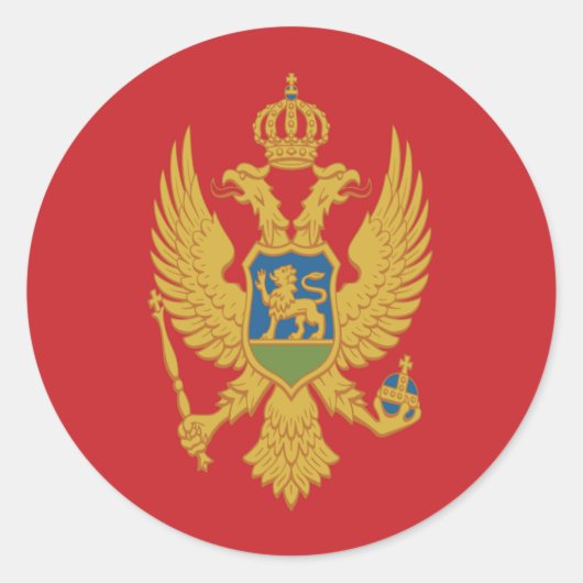 De vlag van Montenegro Ronde Sticker (Voorkant)