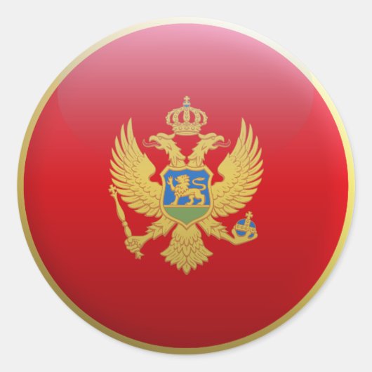 De vlag van Montenegro Ronde Sticker (Voorkant)