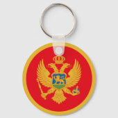 De vlag van Montenegro Sleutelhanger (Achterkant)