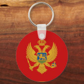 De vlag van Montenegro Sleutelhanger (Voorkant)