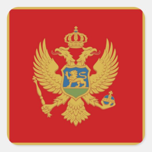 De vlag van Montenegro Vierkante Sticker (Voorkant)