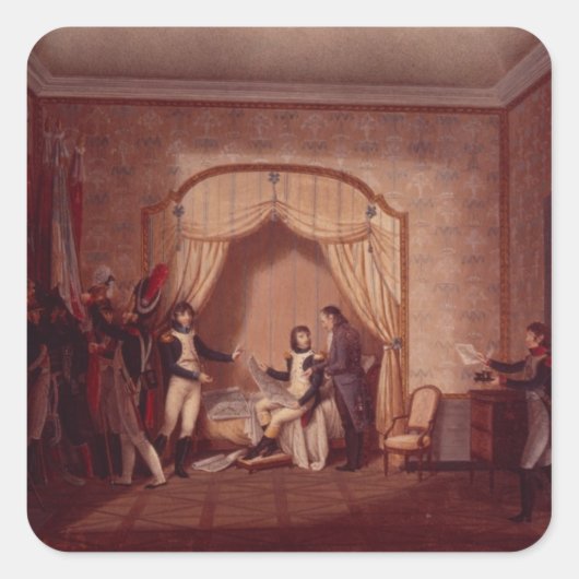 De vlag van Montenetto en Cossaria Vierkante Sticker (Voorkant)