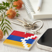 De vlag van Nagorno-Karabach Sleutelhanger (Voorkant Rechts)