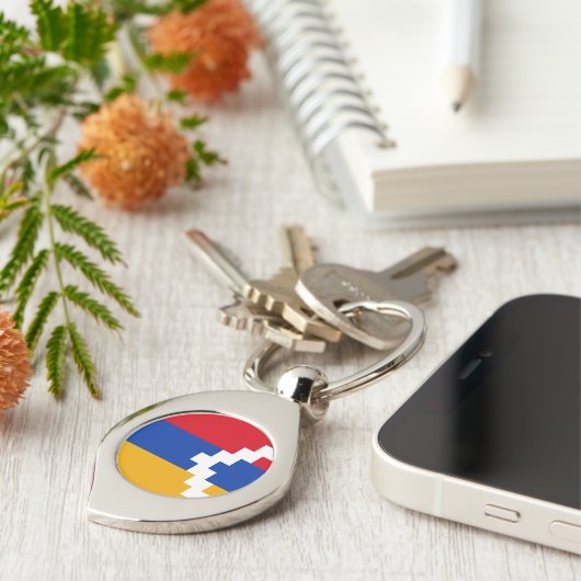 De vlag van Nagorno-Karabach Sleutelhanger (Zijkant)