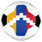 De vlag van Nagorno-Karabach Voetbal (Gedraaid)