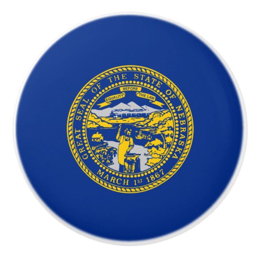 De vlag van Nebraska Keramische Knop (Voorkant)