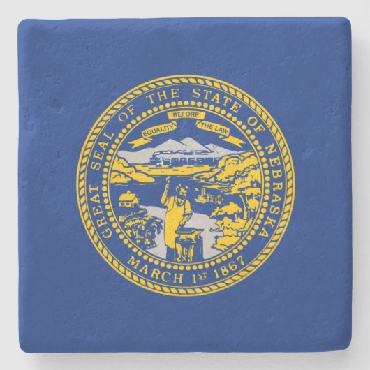 De vlag van Nebraska Stenen Onderzetter (Voorkant)