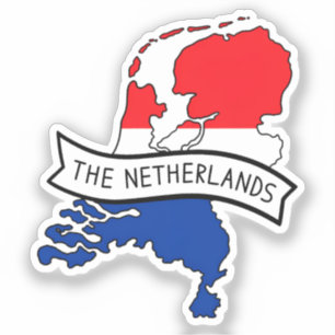 De Vlag van Nederland Kaart Nederlandse Trots WK Sticker