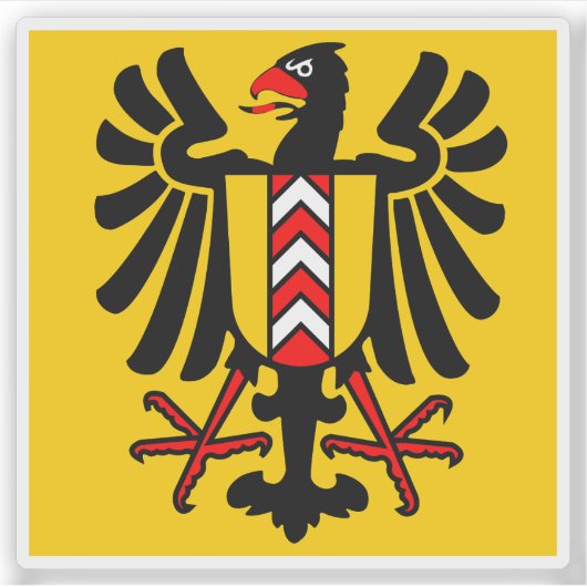 De vlag van Neuchâtel (Neuchâtel), Zwitserland Sticker (Voorkant)