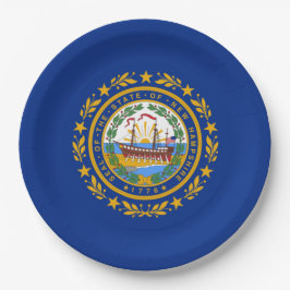 De vlag van New Hampshire Papieren Bordje