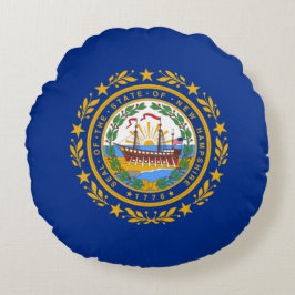 De vlag van New Hampshire Rond Kussen