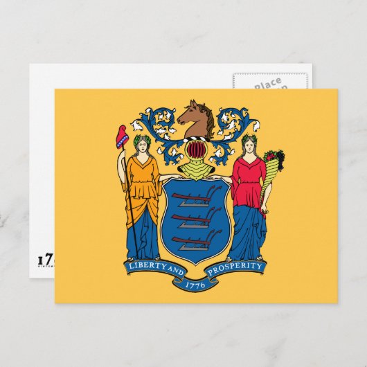 De vlag van New Jersey Briefkaart (Voorkant / Achterkant)