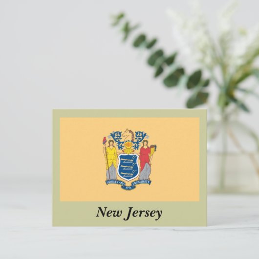 De vlag van New Jersey Briefkaart (Staand voorkant)