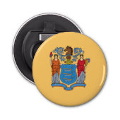 De vlag van New Jersey Button Flesopener (Voorkant)