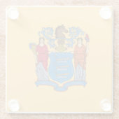 De vlag van New Jersey Glazen Onderzetter (Achterkant)