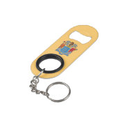 De vlag van New Jersey Mini Flessenopener (Achterkant Gekanteld)