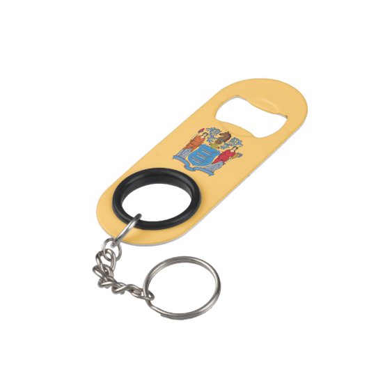 De vlag van New Jersey Mini Flessenopener (Achterkant Gekanteld)