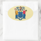 De vlag van New Jersey Ovale Sticker (Tas)