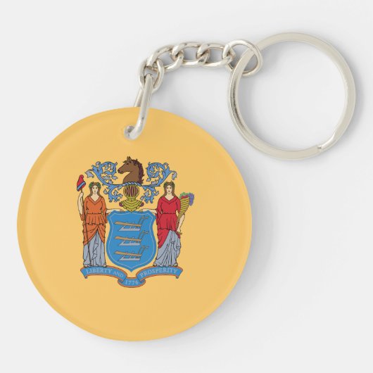 De vlag van New Jersey Sleutelhanger (Achterkant)