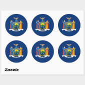 De vlag van New York, New Yorker Ronde Sticker (Vel)