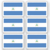 De vlag van Nicaragua Collectie pack van 6 Sticker (Voorkant)