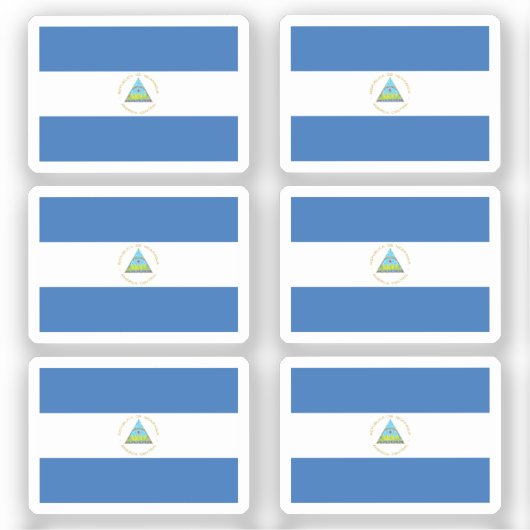 De vlag van Nicaragua Collectie pack van 6 Sticker (Voorkant)