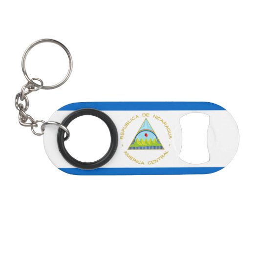 De vlag van Nicaragua - Latijns-Amerika Mini Flessenopener (Voorkant (Horizontaal))