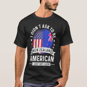 De vlag van Nieuw-Zeeland, Amerikaans patriot, gek T-shirt