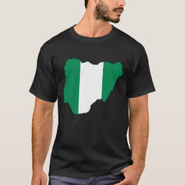 De vlag van Nigeria op de kaart T-shirt