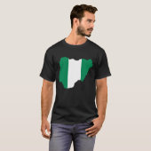 De vlag van Nigeria op de kaart T-shirt (Voorkant volledig)