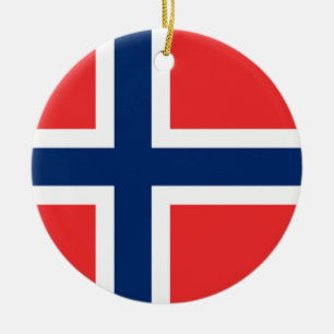 De vlag van Noorwegen - Scandinavië Keramisch Ornament