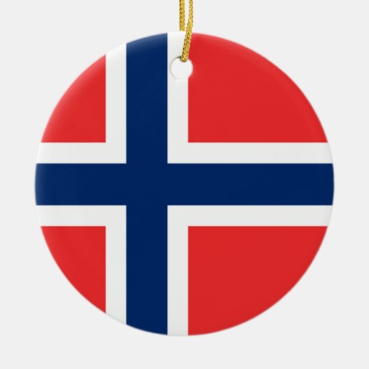 De vlag van Noorwegen - Scandinavië Keramisch Ornament (Voorkant)