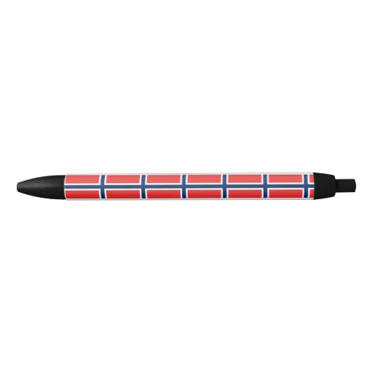 De vlag van Noorwegen Zwarte Inkt Pen (Voorkant)