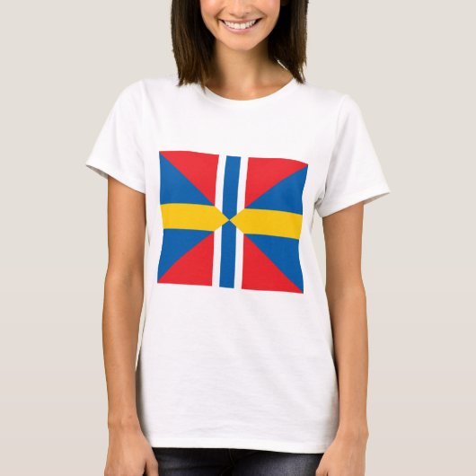 De vlag van Noorwegen Zweden T-shirt (Voorkant)