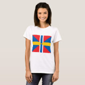 De vlag van Noorwegen Zweden T-shirt (Voorkant volledig)