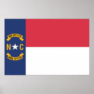De vlag van North Carolina, Verenigde Staten van A Poster